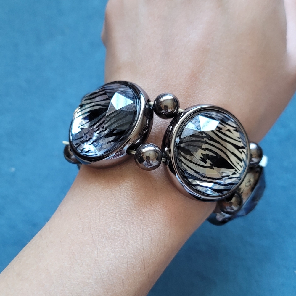 Y2K Zebra Cuff Braclet